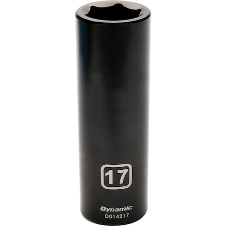 Dynamic 1/2" Drive Deep Socket, Black Phosphate, Tools 1/2" Drive 6 Point Metric, 17mm Deep Length D014217